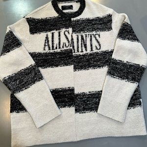 All Saints Black and White Striped Sweater